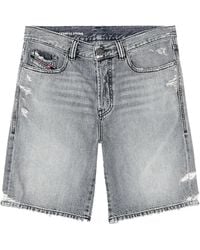 DIESEL - Distressed Denim Shorts - Lyst