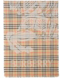 Burberry - Wool And Silk Blend Scarf - Lyst