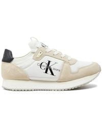 Calvin Klein - Baskets À Logo Imprimé Et Empiècements En Daim - Lyst