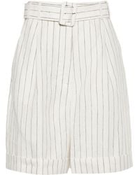 Lardini - Pinstripe Linen Shorts - Lyst