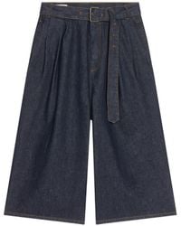 Dries Van Noten - Belted Denim Shorts - Lyst