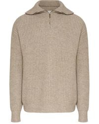 Maison Margiela - Gerippter Pullover Mit Kurzem Reißverschluss - Lyst