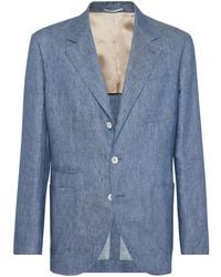 Brunello Cucinelli - Single-Breasted Linen Blazer - Lyst