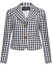 Etro - Gingham-Check Short Jacket - Lyst