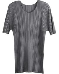 Pleats Please Issey Miyake - Pleated Short-Sleeve Top - Lyst