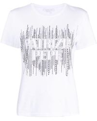 Patrizia Pepe - T-shirt en coton biologique à logo strassé - Lyst