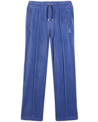 Juicy Couture - Diamanté-Logo Velour Track Pants - Lyst