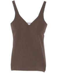 Brunello Cucinelli - V-Neck Strap Top - Lyst