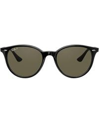 Ray-Ban - Rb4305 Round Sunglasses, Black, 53 Mm - Lyst