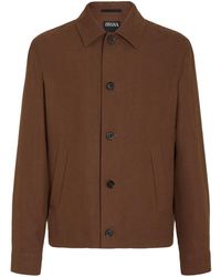 Zegna - Spread-collar Linen Shirt Jacket - Lyst