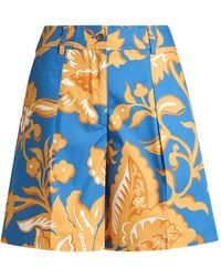 Etro - Floral-Print Pleated Shorts - Lyst