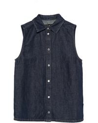 7 For All Mankind - Snap-Button Sleeveless Shirt - Lyst