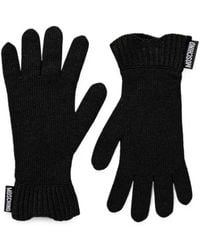 Moschino - Logo-Tag Ribbed-Trim Gloves - Lyst