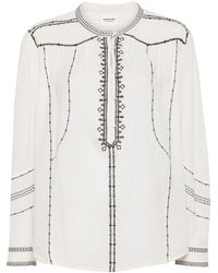 Isabel Marant - Pelson Embroidered Cotton Blouse - Lyst