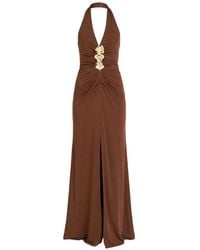 Cinq À Sept - Robe Longue Kessan À Col Licou Et Ornements Floraux - Lyst