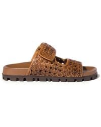 Miu Miu - Woven Leather Sandals - Lyst