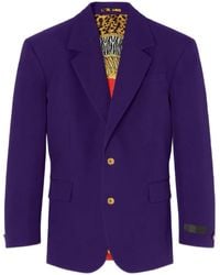 Versace - Gold-button Animal-print Lining Jacket - Lyst