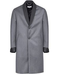Maison Margiela - Single-Breasted Wool Coat With Contrasting Lapels And Cuffs - Lyst