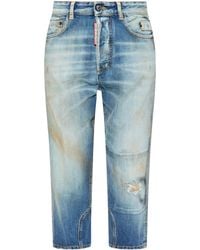DSquared² - Distressed Cropped Jeans - Lyst