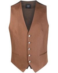 Tagliatore - Button-up Linen Waistcoat - Lyst