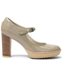 Tod's - Block-Heel Buckle-Strap Heeled Pumps - Lyst