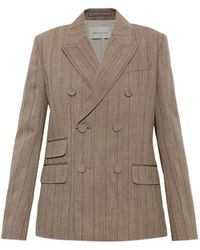 Ami Paris - Double Breasted Striped Wool Blazer - Lyst