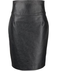 Givenchy - Buckle-Detail Leather Pencil Skirt - Lyst