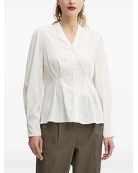 Bruuns Bazaar - Striped V-Neck Shirt - Lyst