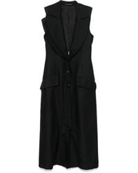 Yohji Yamamoto - Plunging V-Neck Midi Dress - Lyst