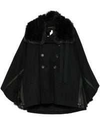Yohji Yamamoto - Faux-Fur Trim Double-Breasted Jacket - Lyst