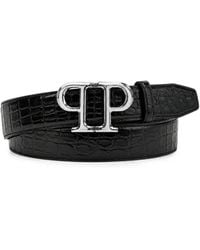 Philipp Plein - Leather Belt Pp Cocco - Lyst