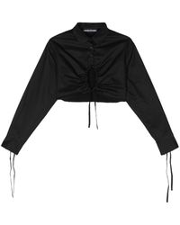ANDREADAMO - Panelled Cropped Shirt - Lyst