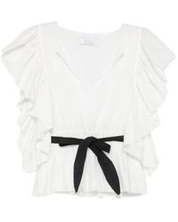 Kaos - Ruffled Belted Blouse - Lyst
