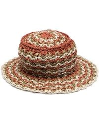 Alberta Ferretti - Crochet-Knit Raffia Hat - Lyst