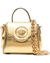 Versace - Small La Medusa Python-Effect Tote Bag - Lyst