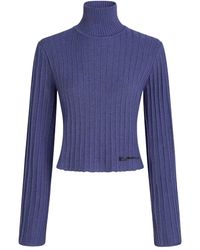 Karl Lagerfeld - Maglione A Coste Con Collo Alto - Lyst