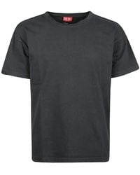 DIESEL - T-Shirt À Bords Francs Et Détails En Cristal - Lyst