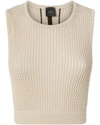 Pinko - Sleeveless Crop Top With Bands On The Back - Lyst