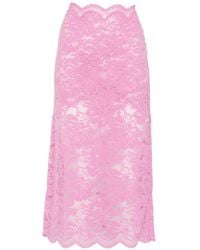 Rabanne - Lace Pencil Midi Skirt - Lyst