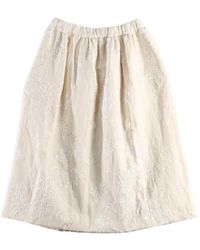 Casey Casey - Jupe Mi-Longue Ghost À Taille Élastiquée Et Fleurs En Jacquard - Lyst