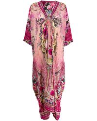Camilla Kaftan Jurk Met Bloemenprint - Roze