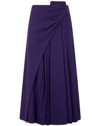 Alberta Ferretti - Pleated Midi Skirt - Lyst