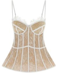 GIUSEPPE DI MORABITO - Lace Bustier Top - Lyst