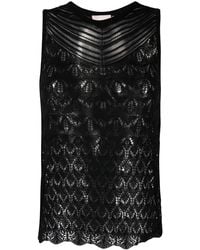 Liu Jo - Open-Knit Sleeveless Tank Top - Lyst