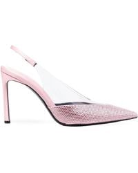 Sergio Rossi - Crystal-Embellished Rose Pumps - Lyst