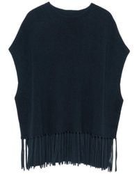 Patrizia Pepe - Fringed Wool Poncho - Lyst