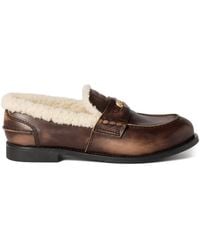 Miu Miu - Leren Loafers Met Bandje - Lyst