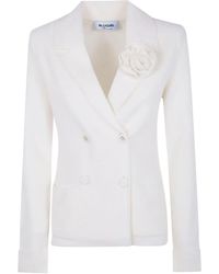 Blugirl Blumarine - Brooch Double-Breasted Blazer - Lyst