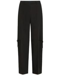 KARL LAGERFELD - Buckle-Fastening Cut-Out Trousers - Lyst