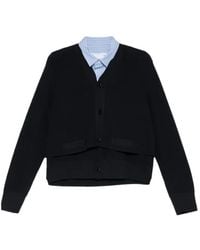 Sacai - Layered-Design V-Neck Cardigan - Lyst